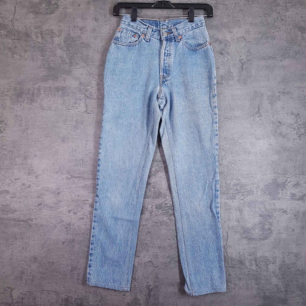 Levis Authorized Vintage Made in USA Straight Leg Jeans Womens 24 Blue High Rise